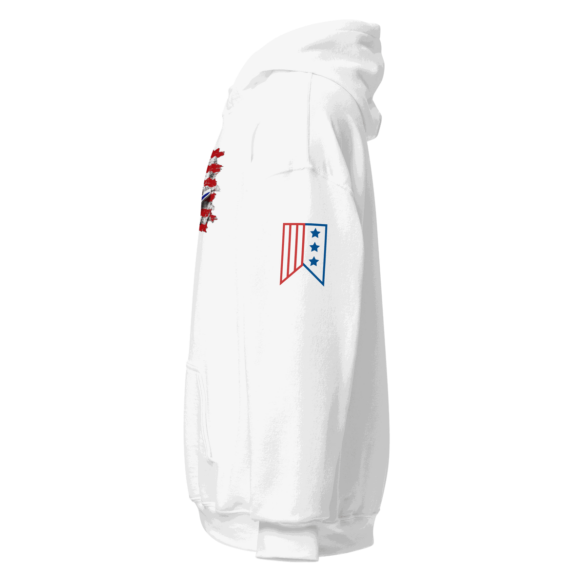 F4U Flag Unisex Hoodie with double-lined hood and front pouch pocket