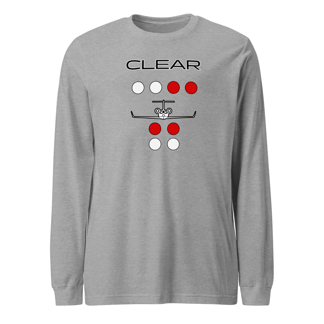 Grey Clear to Land private jet flying t-shirt long sleeve tee for unisex