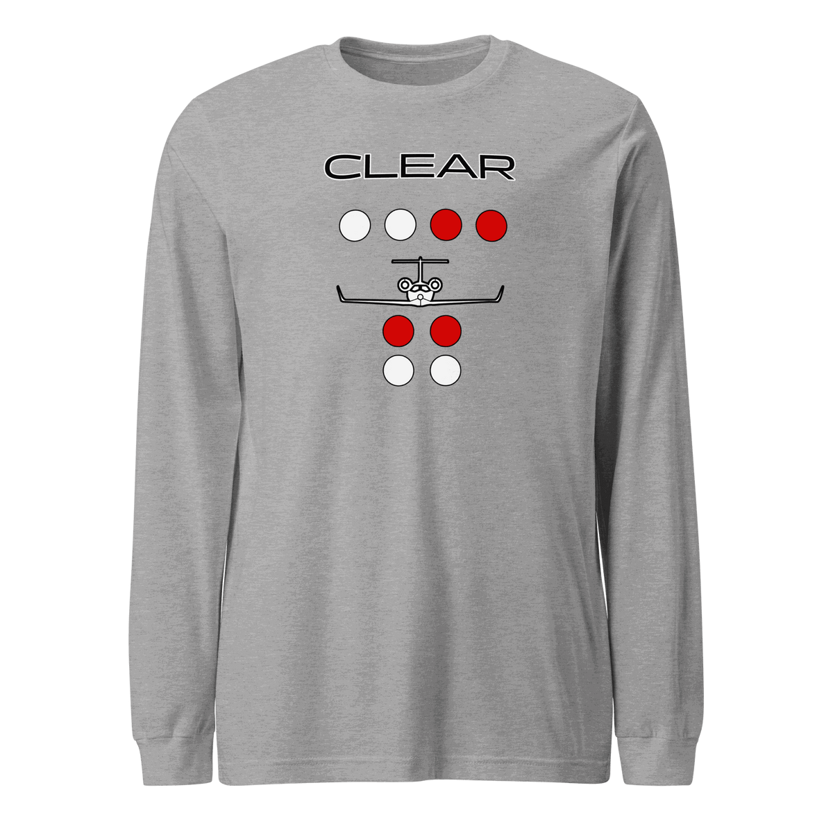 Unisex Flying T-shirt long sleeve tee with private jet graphic, casual and versatile style