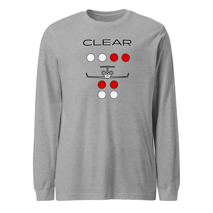 Unisex Flying T-shirt long sleeve tee with private jet graphic, casual and versatile style