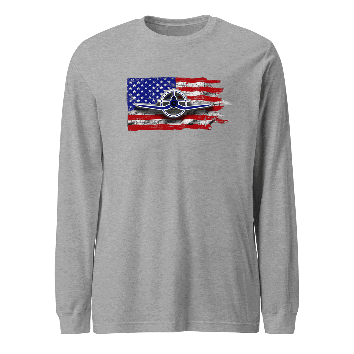 Unisex Airplane Tee F4U Corsair long sleeve shirt in cotton blend