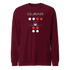 Maroon long sleeve flying T-shirt with Clear to Land private jet graphic, crew neck, and ribbed cuffs