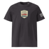 Black Classic Motoring cotton t-shirt with car emblem and US flag on sleeve, made from 100% organic cotton