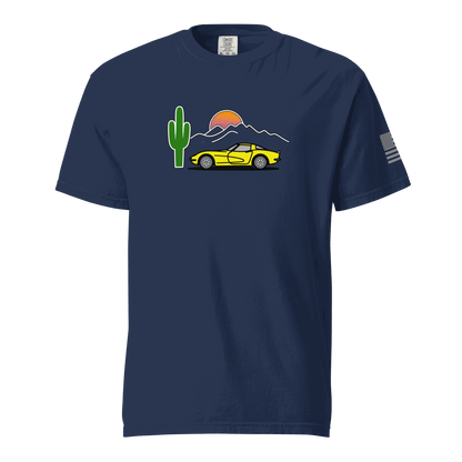 Vintage T-Shirt Sunset Corvette Yellow Limited - Prop and Piston