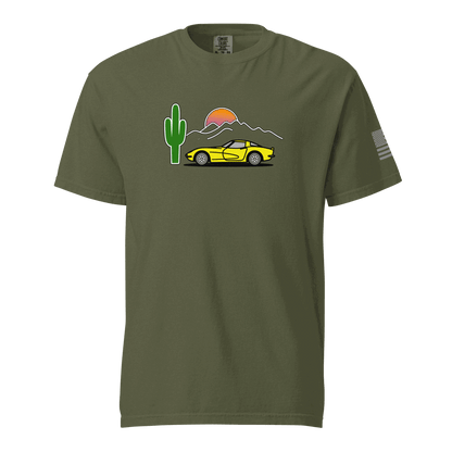 Vintage T-Shirt Sunset Corvette Yellow Limited - Prop and Piston