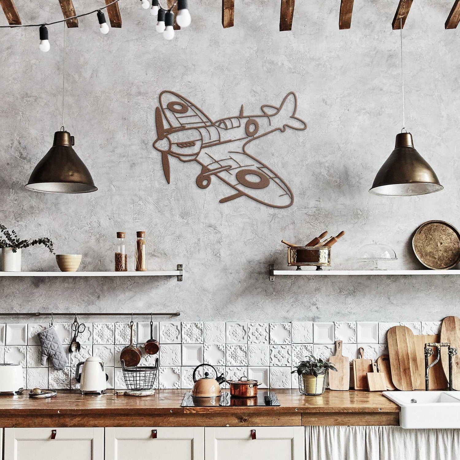 Spitfire WWII Fighter Metal Wall Art WWII spitfire metal wall art garage aviation decor unisex - Prop and Piston