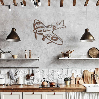 Spitfire WWII Fighter Metal Wall Art WWII spitfire metal wall art garage aviation decor unisex - Prop and Piston