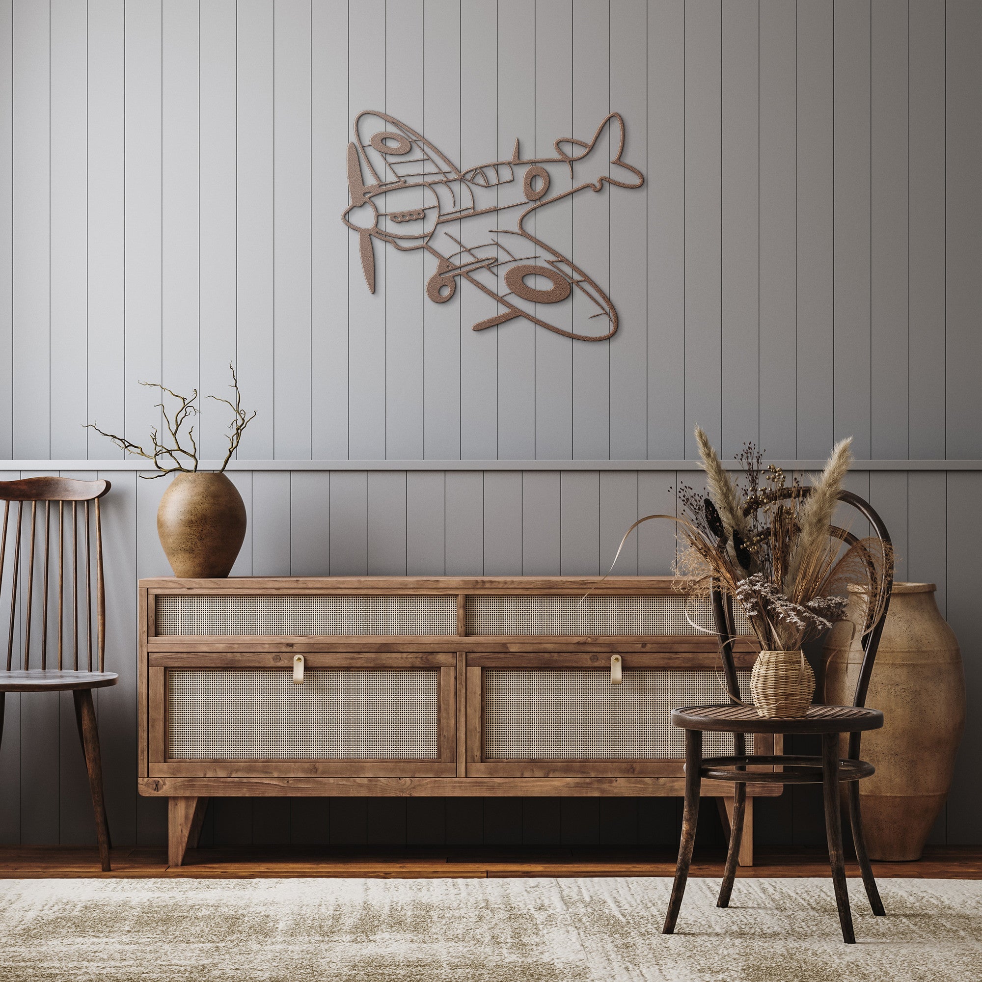 WWII spitfire metal wall art garage aviation decor unisex - Prop and Piston